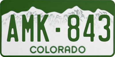 CO license plate AMK843