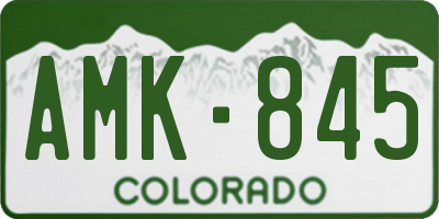 CO license plate AMK845