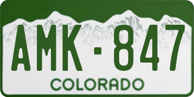 CO license plate AMK847