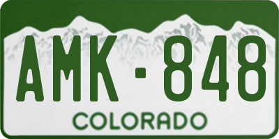 CO license plate AMK848