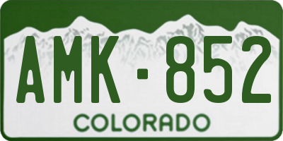 CO license plate AMK852