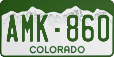 CO license plate AMK860