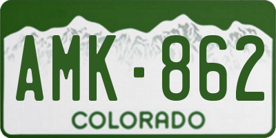 CO license plate AMK862