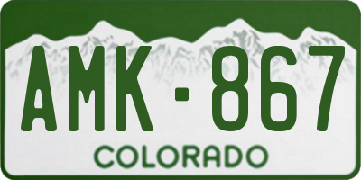 CO license plate AMK867