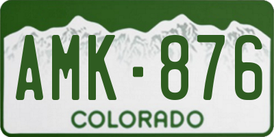 CO license plate AMK876