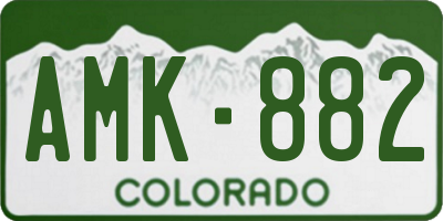 CO license plate AMK882