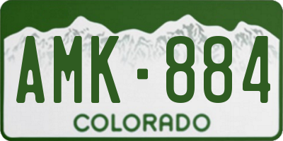 CO license plate AMK884