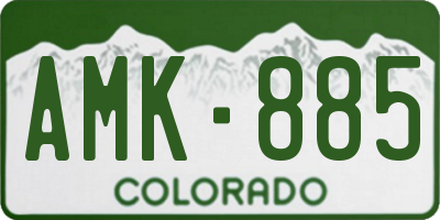 CO license plate AMK885