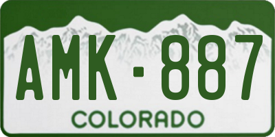 CO license plate AMK887
