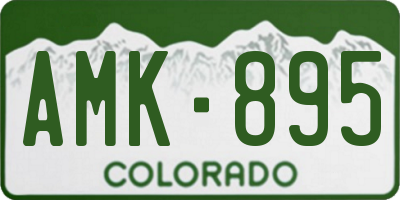 CO license plate AMK895