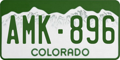 CO license plate AMK896