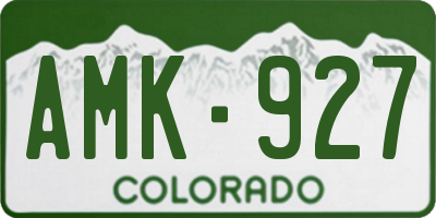 CO license plate AMK927