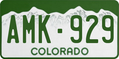 CO license plate AMK929