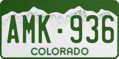 CO license plate AMK936