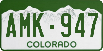 CO license plate AMK947