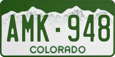 CO license plate AMK948