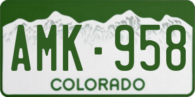 CO license plate AMK958