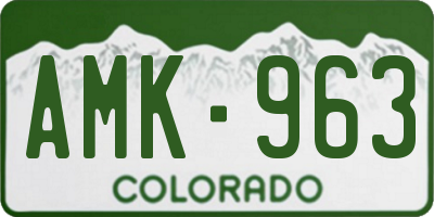 CO license plate AMK963