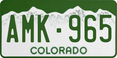 CO license plate AMK965