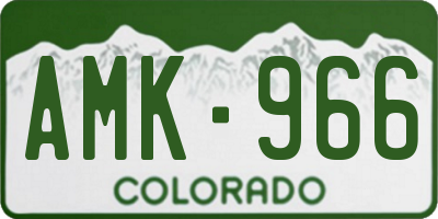 CO license plate AMK966