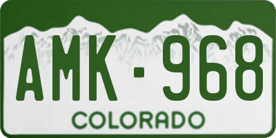 CO license plate AMK968