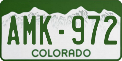 CO license plate AMK972