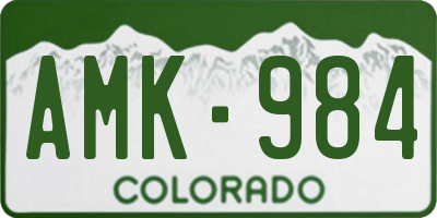 CO license plate AMK984