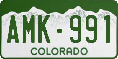 CO license plate AMK991