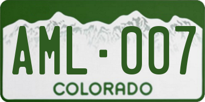 CO license plate AML007