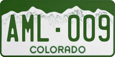 CO license plate AML009