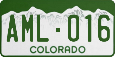CO license plate AML016