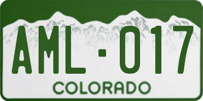 CO license plate AML017