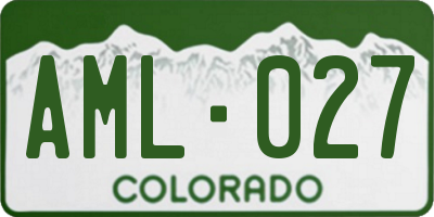 CO license plate AML027