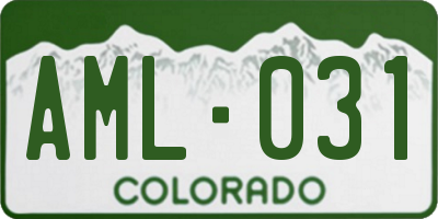 CO license plate AML031