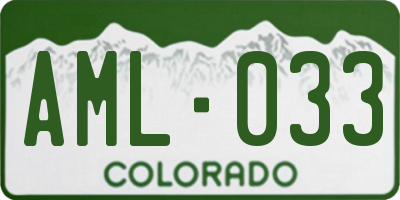 CO license plate AML033