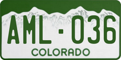 CO license plate AML036