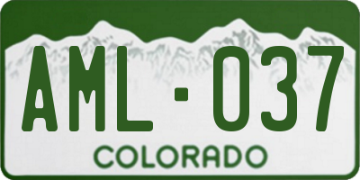 CO license plate AML037