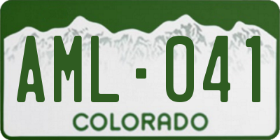 CO license plate AML041