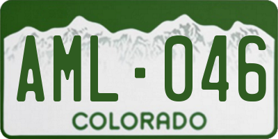 CO license plate AML046