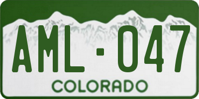 CO license plate AML047