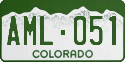 CO license plate AML051