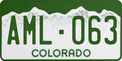 CO license plate AML063
