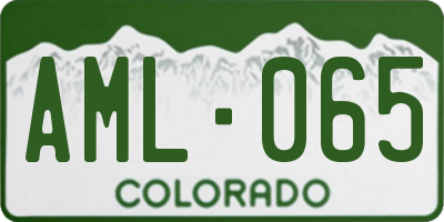 CO license plate AML065