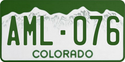 CO license plate AML076