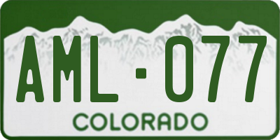 CO license plate AML077