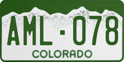CO license plate AML078