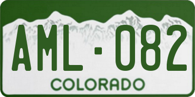 CO license plate AML082