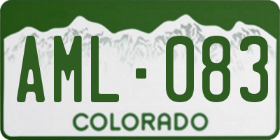 CO license plate AML083