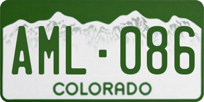 CO license plate AML086