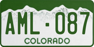 CO license plate AML087